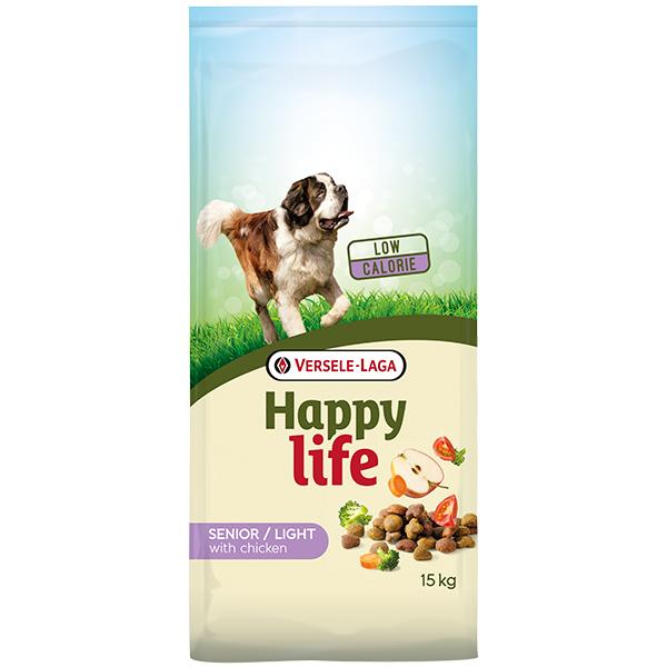 Happy Life Senior Light with Chicken КУРИЦА корм для стареющих собак 15 кг (311080)